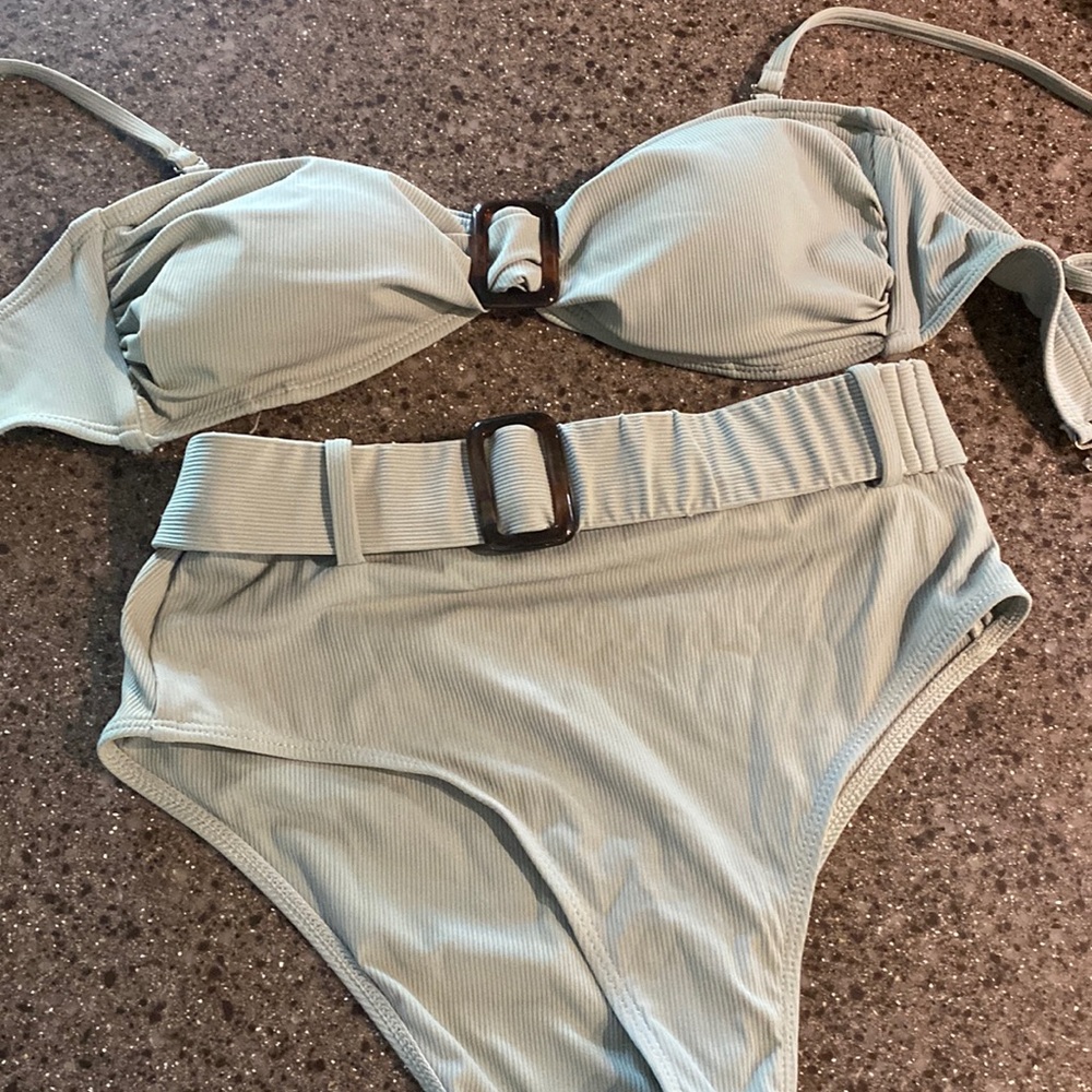 Lulus belted high waisted bikini